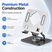 Soporte para Laptop de Aleación de Aluminio, Plegable con Doble Bisagra, Estándar CE RoHS, para Trabajo Remoto y Dispositivos de Tableta