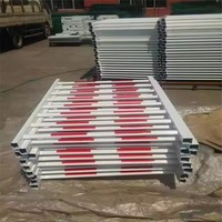 Valla de Jardín de Acero Moderna, Valla de Metal de Acero Galvanizado, Valla de Seguridad con Recubrimiento de Polvo Negro, Valla de Hierro Forjado con Parte Superior Plana