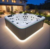 Centre de spa ultra-luxe pour 5 personnes, bain à remous chauffé extérieur avec jets de massage