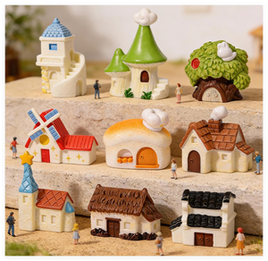 3D chino Europa América Egipto Tailandia estilo pabellón casa decoración puerta ventanas casa de muñecas miniaturas Jardín de hadas edificio - Product Image 4