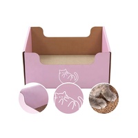 Kunden spezifische Wellpappe Cat Scratch House Druck karton Papier Cat Playhouse mit Scratcher Container für Katzen Pet Paper House