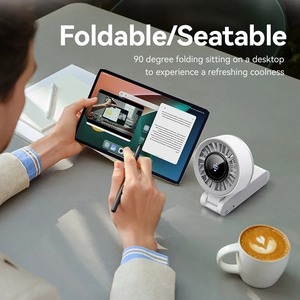 Ventilador de Mano de Alta Velocidad con Pantalla Digital, Mini Ventilador Portátil Recargable Tipo-C, Plegable de Escritorio, 100 Niveles, Ventilador de Cuello Colgante - Product Image 3