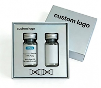 Boîte d'emballage personnalisée pour flacons de peptides multi-doses (2 flacons) avec fenêtre et insert en plastique pour usage en laboratoire