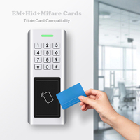 Les lecteurs RFID à clavier entièrement en métal prennent en charge le contrôle d'accès des cartes 13.56MHz NFC/125KHz avec Wiegand (version WiFi Tuya en option)