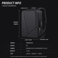 Sac à dos pour ordinateur portable de voyage intelligent à grande capacité extensible avec charge USB, sac respirant de haute qualité