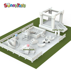 Aire de jeux intérieure pour enfants à prix avantageux, équipement de location pour fêtes, ensemble de jeux doux, fosse à balles carrée blanche - Product Image 1