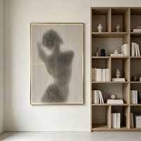 Art déco moderne, art mural abstrait 3D fait main de luxe, cadre doré avec base en MDF pour la décoration d'hôtel, de bureau et de maison