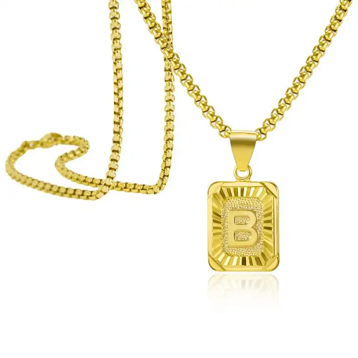 Fashion Hip Hops Link Chain男Letter B Pendant Necklaces 18 18k Gold Plated Choker Necklaceセット男性