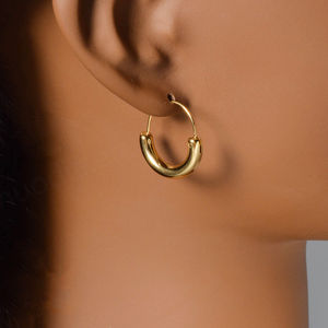 ต่างหูห่วงทรงเรขาคณิตทันสมัย ชุบทอง 18k สแตนเลสกันน้ำ ดีไซน์ใหม่ล่าสุด สำหรับทุกเพศ - Product Image 4