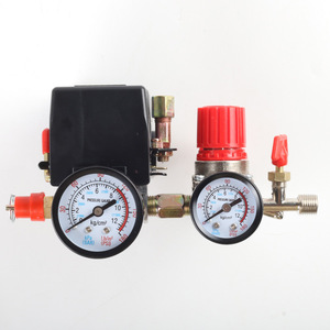 Ensemble de régulateur de pression horizontal G1/2 pour compresseur d'air avec double manomètre 90-120 PSI - Product Image 4