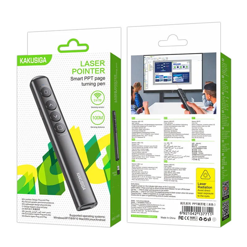 KAKUSIGA 2024 PPT Flip Pen 2.4G wireless connection phone computer accessories for Windows XP/7/8/9/10 MacOSLinux/Android