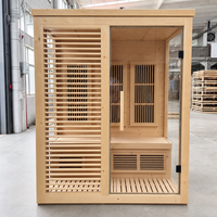 Sauna infrarouge premium en cèdre rouge pour 3 personnes, faible EMF, chauffage à spectre complet, système de soins de santé à domicile, unité, appareil, boîte