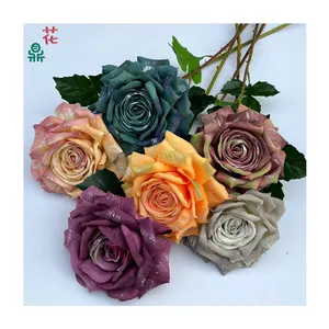 厂家直销优质小树枝油画玫瑰摄影道具人造花家居装饰摆件花卉