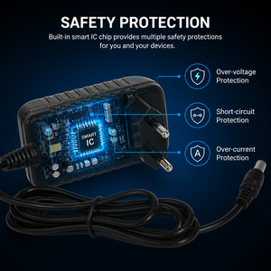 อะแดปเตอร์แปลงไฟ 12V 1A AC/DC แบบสวิตชิ่ง ปลั๊ก EU พร้อมหัวต่อ DC สำหรับอุปกรณ์ LED - Product Image 2