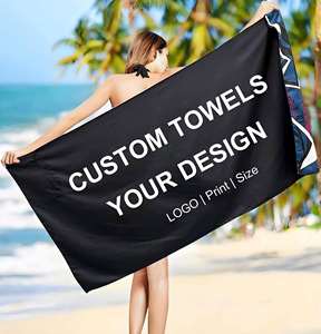 Serviette de plage personnalisée en polyester à séchage rapide et sans sable avec impression numérique, logo personnalisé, écologique, respirante, grande taille - Product Image 1
