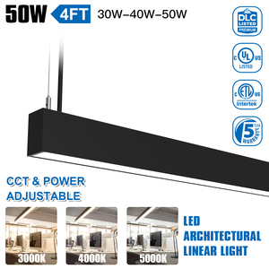 Lampes suspendues linéaires à LED 4FT 8FT 50W/40W/30W CCT réglable 30/40/50K 120-277VAC DIMMABLE 0-10V pour magasin - Product Image 1