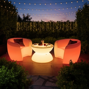 Muebles de Bar Luminosos, Juego de Mesa y Sillas LED Iluminadas, Muebles LED para Discotecas al Aire Libre, Mesa para Eventos en Jardín al Aire Libre - Product Image 3