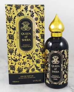 Parfum de luxe pour hommes du Moyen-Orient, Queen Shera, format voyage, EDP, Cologne unisexe, motif baroque en feuille d'or, flacon noir, pour femmes - Product Image 1