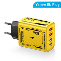 Chargeur mural double USB-A et Type-C à charge rapide 120W/40W PD QC3.0 avec prise EU/US/UK pour téléphones mobiles - Vente chaude