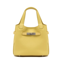 Nouveau Sac Seau Femme en Cuir Pleine Fleur Véritable avec Fermeture Twist-Lock, Motif Litchi – Chic et Haut de Gamme, Collection Été 2026
