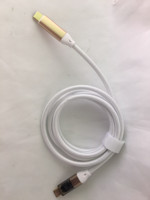 Cable de Datos de Carga Rápida Tipo-C 2.4 de Alta Calidad con Trenzado de Nailon Blanco LED, Conductor de Cobre Puro para iPhone, Computadora e Impresora