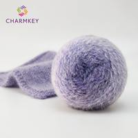 Soft Long Plush Rainbow Ball Yarn Acrylic Nylon Blended Fuzzy Hand Knitting Crochet Yarn for Scarf Hat Sweater DIY