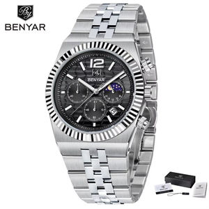 Reloj de Pulsera para Hombre Benyar BY-5225M, Edición Limitada, Movimiento de Cuarzo, Acero Inoxidable, 40 mm, Resistente al Agua, con Caja - Product Image 6