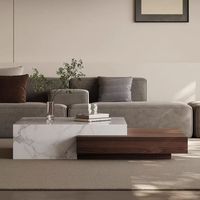 Nouvelle Table basse en pierre rectangulaire stockage en bois Table centrale moderne maison hôtel meubles Table basse pour salon