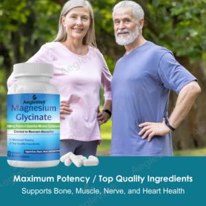 AegleWell magnezyum glisinat 500mg yüksek emilim formülü yetişkinler için kemik, kas, sinir ve kalp sağlığını destekler - Product Image 5