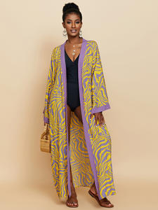 2023 Plus Size Kimono <span class=keywords><strong>Cardigan</strong></span> stampa zebrata donna Base cappotto Kimono <span class=keywords><strong>Cardigan</strong></span> lungo donna Wrap Tie kimono - Product Image 2