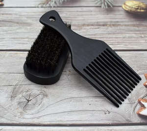 Kit de soin de la <span class=keywords><strong>barbe</strong></span> en marque privée, peigne à cheveux <span class=keywords><strong>afro</strong></span> en bois, <span class=keywords><strong>brosse</strong></span> à <span class=keywords><strong>barbe</strong></span> en poils de sanglier noirs en bois pour hommes - Product Image 2