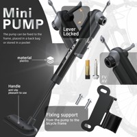 Pompe à vélo de montagne mini BAIMEI en acier, haute pression, avec manomètre et valve Schrader, pompe à air manuelle pour cyclisme