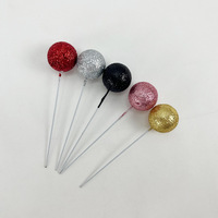 5 Stück/Packung 2cm 2,5cm 3cm 4cm Frohe Weihnachten Glitzerpuder Schaumstoff-Kuchendekoration Luxuriöse Schaumstoff-Kuchenkugeln Cupcake-Dekoration
