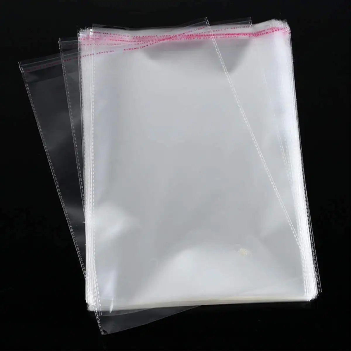 Custom Logo Printing Resealable Apparel Package OPP Bag, Self Sealing Bopp Transparent Cello Bag Clear Plastic Cellophane Bags