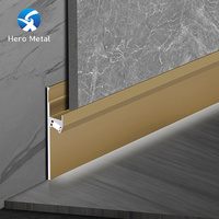 Profilé de plinthe LED en alliage d'aluminium et PVC, éco-responsable, de luxe, pour éclairage d'angle, avec finition Hero Metal 5