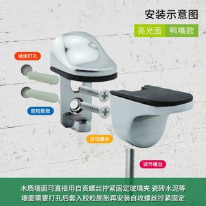 Clip de fixation en verre réglable en alliage de zinc avec finition anodisée pour supports d'étagères - Product Image 3