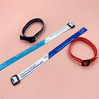 Bracelet en tissu polyester réglable, imprimé par sublimation couleur, pour événements, festivals, VIP, avec fermeture coulissante