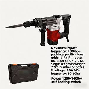 <span class=keywords><strong>Marteau</strong></span>-<span class=keywords><strong>piqueur</strong></span> <span class=keywords><strong>électrique</strong></span> portatif robuste Steeltreks Tools 2000W, résistant à la chaleur, pour la démolition industrielle et le bris de murs - Product Image 6