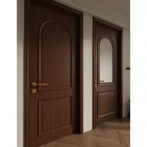 Porte en bois simple de style chinois moderne élégante pour chambre à coucher, nouvelle, personnalisable, fabricant d'intérieur, prend en charge - Product Image 5
