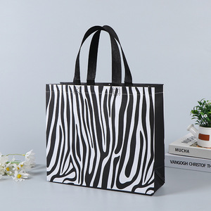 Justop ถุงผ้าปิดไหล่แบบลามิเนตสีดำใช้ซ้ำได้เป็นมิตรต่อสิ่งแวดล้อม - Product Image 3