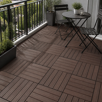 Dalles de sol en plastique emboîtables, fourniture d'usine, dalles de terrasse en composite bois-plastique, dalles de terrasse emboîtables DIY, dalles de terrasse WPC