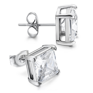 <span class=keywords><strong>De</strong></span> acero inoxidable corte <span class=keywords><strong>de</strong></span> <span class=keywords><strong>la</strong></span> princesa Stud pendientes para hombres mujeres <span class=keywords><strong>oreja</strong></span> Piercing pendientes Zirconia cúbica con incrustaciones - Product Image 3