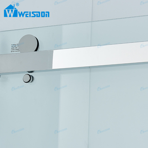 Porte de <span class=keywords><strong>baignoire</strong></span> chromée de haute qualité Double écran de douche <span class=keywords><strong>coulissant</strong></span> en verre trempé sans cadre - Product Image 6