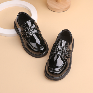 รองเท้าหนัง PU แบบสวมสำหรับเด็กนักเรียนชายวัยรุ่น  แบบขายส่ง  กันลื่น  สายรัดคู่  น้ำหนักเบา - Product Image 1