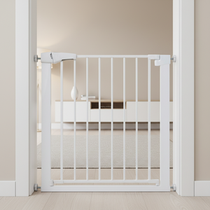 Barrière de sécurité pour bébé intérieure et extérieure, installation facile, fixation par pression, clôture de sécurité pour animaux domestiques, largeur extensible, barrière anti-enfants - Product Image 1