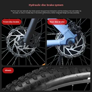 Vélo électrique tout-terrain Q5 haute puissance 48V en stock UE, cadre en alliage d'aluminium, roues de 27,5 pouces, autonomie de 65 <span class=keywords><strong>km</strong></span>, 6 vitesses - Product Image 2