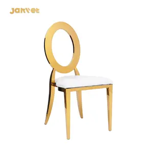 Luxury Event Rental Durable Stacking Round O Back Gold Ring Wedding Chair