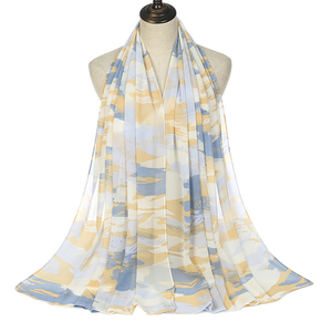 衣料品店英国スタイルファッションプリントシルクスカーフカスタムラベル女性ビーチカバーアップシルクサロンショール - Product Image 4