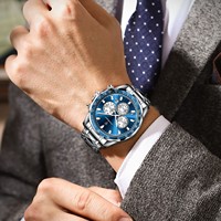 Montres pour hommes Poedagar 815 de luxe, sport, tachymètre, chronographe, lumineuses, en acier inoxydable, quartz, en stock, Reloj