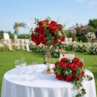 Centres de table pour mariage et fiançailles DKB, boules de fleurs artificielles en soie bleue réalistes, décorations de table